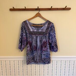 Roz & Ali Patterned Blouse Top